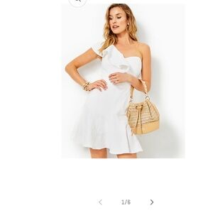 Lilly Pulitzer
ARLANA ONE SHOULDER ROMPER RESORT WHITE CALIENTE PUCKER JACQUARD